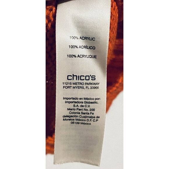 Chicos 2 Sweater Womens Large Kimono Sleeve Pullover Boxy Burnt Orange Boho - Picture 5 of 7
